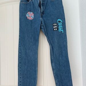 Cool Blue Embroidered Women's Jeans